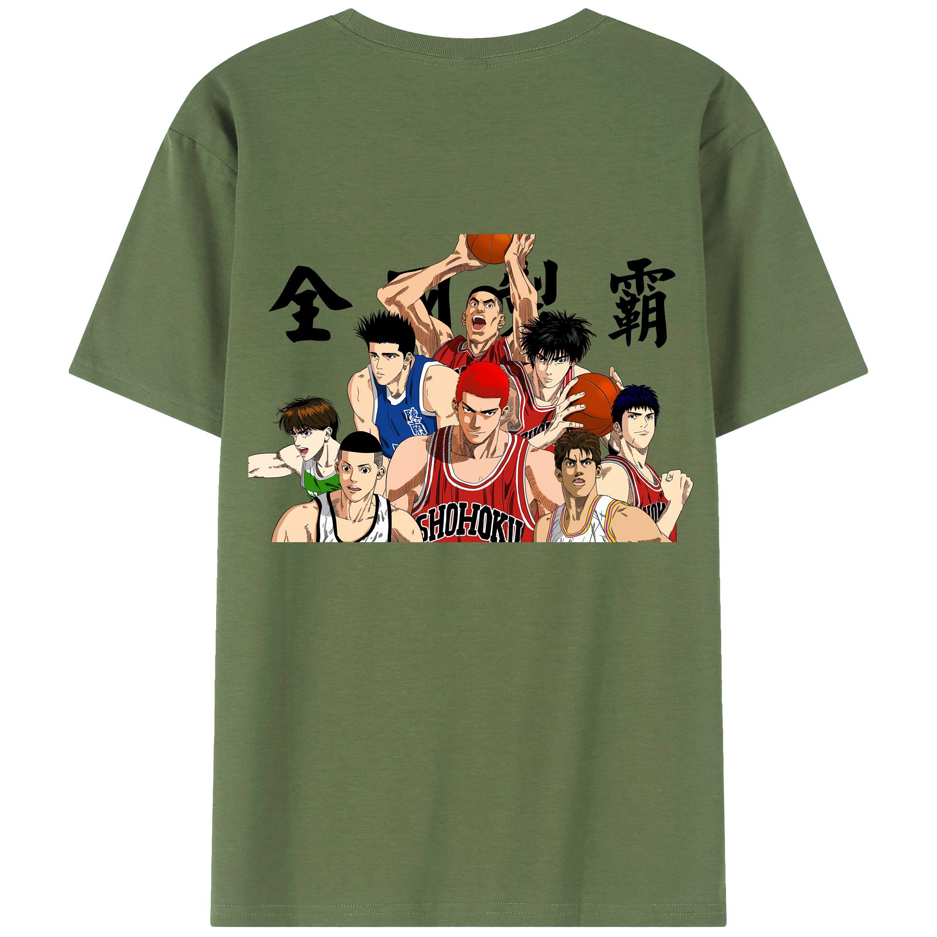 （画像用） SLAM DUNK／スラムダンク 綿100％ メンズ半袖Tシャツ（バックプリント） 通気性